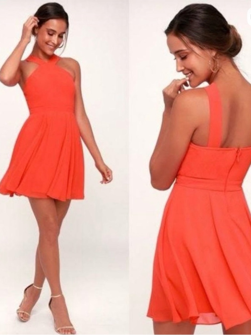 Lulu's Vibrant Orange Mini Dress